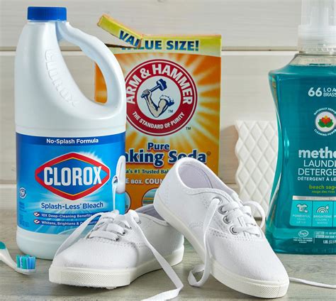 clean white shoes with bleach.